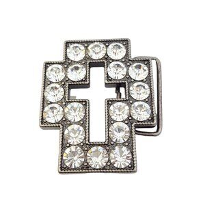 Cross Shape Buckle with big crystals